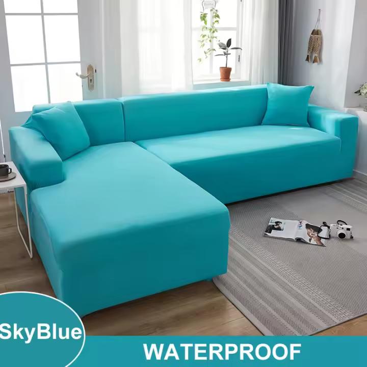Funda de sofá impermeable para sala de estar, cubierta elástica para sofá esquinero en forma de L, 1/2/3/4 asientos - 1