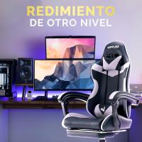 Silla Gaming Profesional con Masajeador - Silla de Oficina Ergonómica con Reposapiés, Altura Regulable y Respaldo Abatible - Silla Gamer para Juegos - details 5