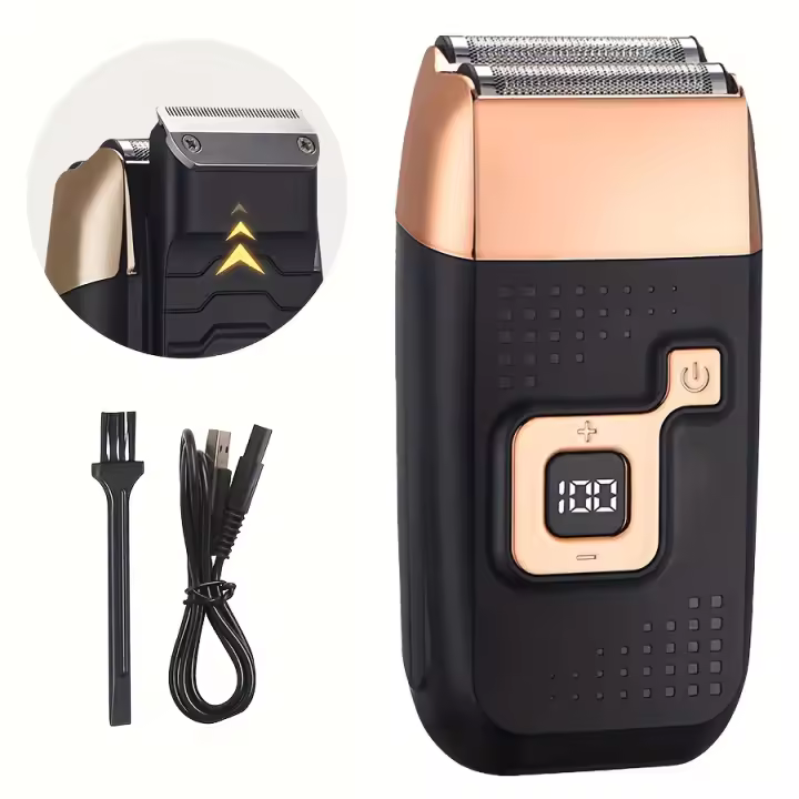 Maquinilla de afeitar eléctrica inalámbrica para hombres, afeitadora de aseo lavable, recargable por USB afeitadora recíproca, regalos para hombres - 1
