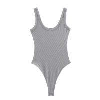 Vestido de una pieza casual ajustado de color sólido con cuello halter para mujer, verano 2025 - details 3