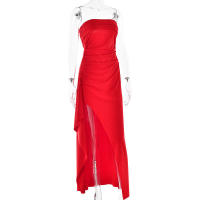 Vestido de falda plisada estampado elegante de moda con cuello en V de manga corta para mujer - details 31