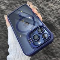 Funda magnética de lujo con soporte de anillo de Metal a prueba de golpes para MagSafe iPhone 15 14 13 12 Pro Max Protector de lente de vidrio cubierta transparente - details 10