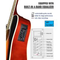 4/4 Guitarra Electroacústica para Adultos Zurdos, Guitarra Principiante Folk con Accesorios Completos (41 Pulgadas) - details 4
