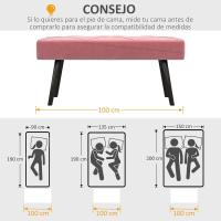 Taburete de Cama Multifuncional Moderno Banco de Acero con Cojín 120kg de Carga - details 6