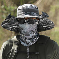 Sombrero de pesca con ventilador Solar de ala ancha para hombre, gorro de pesca de secado rápido, recargable, silencioso, de viento grande, para verano, playa, viaje, vacaciones - details 5