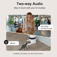 Comedero automático para gatos con 2 cámaras 1080P HD con visión nocturna Dispensador de comida para mascotas Voz y audio bidireccionales Perro WiFi inteligente Comedero para perros y gatos Programación programable Comedero lento Tazón blanco - details 4