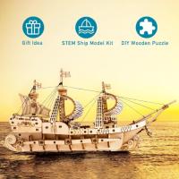 Rompecabezas 3D de Madera para niños y Adultos, Kits de construcción de Barcos, Juegos de Bricolaje artesanales - details 1