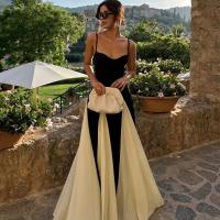 Vestido Largo Elegante en Forma de V para Mujer Espalda Descubierta, Sin Mangas, Plisado - details 10