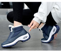 Zapatos de algodón impermeables para mujer, botines de nieve para senderismo, plataforma para mantener el calor con piel gruesa, Invierno - details 8