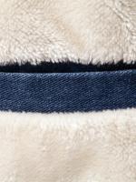 Chaqueta vaquera de lana cálida para hombre, abrigo informal con bolsillo con solapa y cuello de piel para Otoño e Invierno - details 8