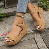 Sandalias de tacón de cuña para mujer, zapatos de moda de verano - details 2