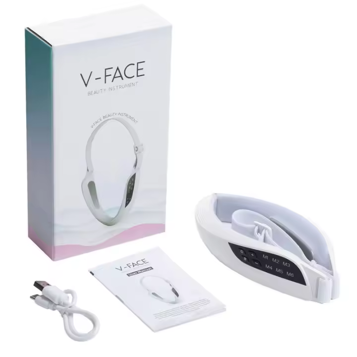 Dispositivo inteligente de belleza con microcorriente, luz roja y azul, vibración y lifting facial en V para adelgazar la cara, ¡en oferta! - 1