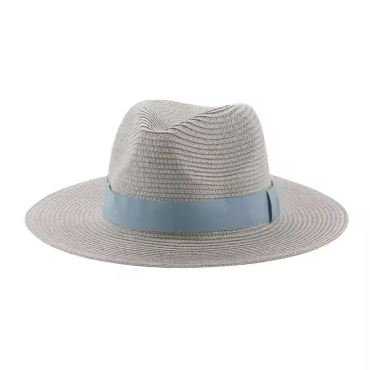 Para Mujer Sombreros De Sol cinta banda hombres paja verano Formal Fiesta al aire libre Picnic sombrero De cubo Sombreros De Mujer - 1