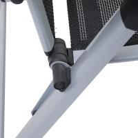Silla de Jardín Plegable Monza, Silla Abatible de Aluminio y Textileno, Sillón de Balcón Respaldo Reclinable con 8 Posiciones, Plateado/Negro - details 23