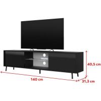 Mueble TV Suspendido/Mesa TV/Mueble para Salón (100 cm, sin LED, Roble Dorado/Negro Brillante) - details 14