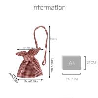 Paquete ligero de bolsillo con cordón de flores, bolsa de almacenamiento, bolso de flores de estilo coreano, bolso de hombro de mezclilla satinado a cuadros, compras - details 0