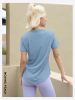 Camiseta deportiva de manga corta para mujer, Top ligero de gimnasio, suave y transpirable, CTQ - details 3