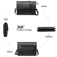 Bolso bandolera minimalista negro para mujer - Bolso de hombro vegano con múltiples bolsillos, cierre en tono dorado y correa ajustable, bolso elegante para todos los días, bolso bandolera pequeño - details 6