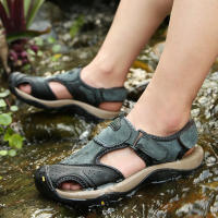 Sandalias clásicas de cuero genuino para hombre, zapatos transpirables de cuero de vaca, sandalias romanas suaves para exteriores, Verano - details 24