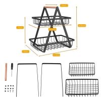 Portátil con encimera 2/3, cesta de frutas para organizador de cocina, iluminación y frutas, verduras, pan, aperitivos - details 6