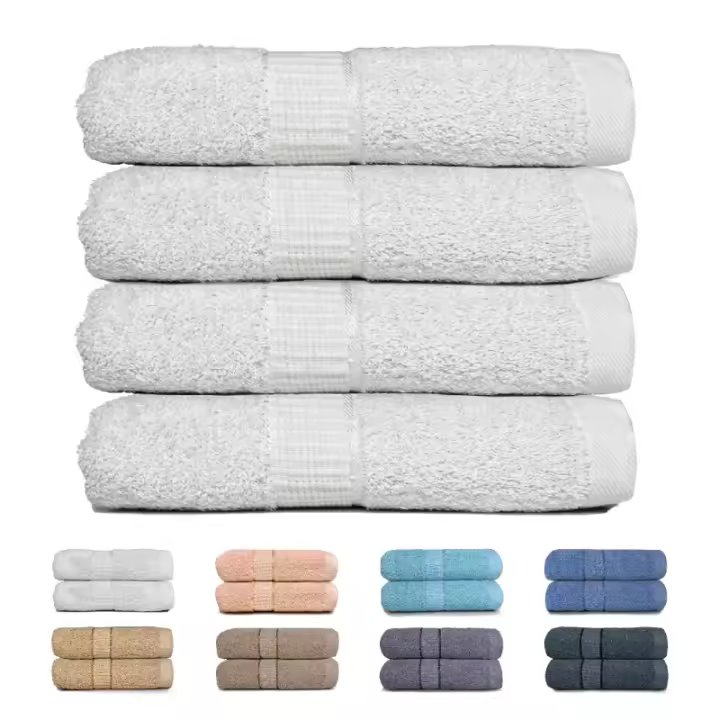Juego de Toallas de Baño de Algodón 100% Toallas Extra Suaves, Altamente Absorbentes, Secado Rápido, Diseño Moderno y Elegante - 1