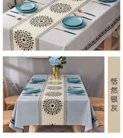 Mesa de comedor rectangular con mantel de PVC multicolor, impermeable, resistente al aceite, escritorio libre - details 8