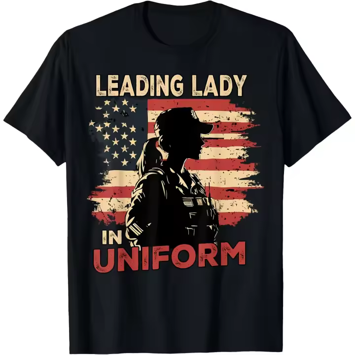 Camiseta militar para hombre, camiseta de veterano de las fuerzas armadas con soldado de la bandera americana - 1