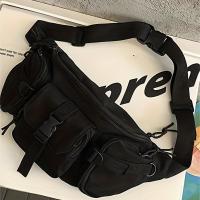 Riñonera de nailon con múltiples bolsillos para viajes al aire libre, bolsa de pecho para deportes de senderismo - details 2
