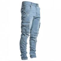 Pantalones Vaqueros pitillo para hombre, Vaqueros con bolsillo lateral, novedad - details 1