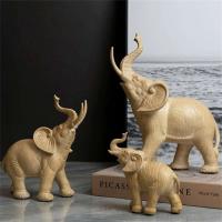 Estatuilla de esculturas de animales para decoración del hogar, elefante de la suerte, estatua de resina, adorno para manualidades, decoración de habitación, regalo de Navidad DIY - details 1