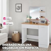 tocador de Maquillaje, Estilo Vintage, Espejo Giratorio, Taburete Acolchado, 4 cajones, Elegante, Muebles Dormitorio, tocador con Espejo, Espejo Maquillaje, tocadores de Maquillaje - details 34