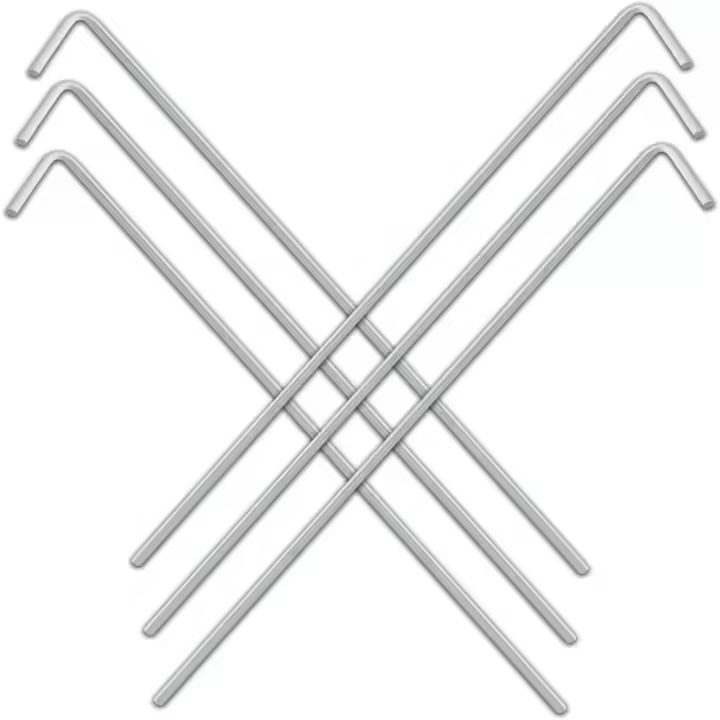 Clavijas de acero galvanizado para tienda de campaña, accesorios de Metal duradero plateado para acampar al aire libre, anclaje de hoja de tierra, 50 piezas - 1