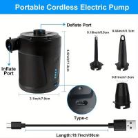 Bomba eléctrica portátil ss de doble uso para piscina, colchón de aire y más - Batería recargable de 5200 mAh, negra - details 7