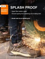Zapatos de trabajo con punta compuesta para hombre, zapatillas de seguridad de cuero indestructibles, antigolpes, antipinchazos, aislamiento, 6KV - details 9