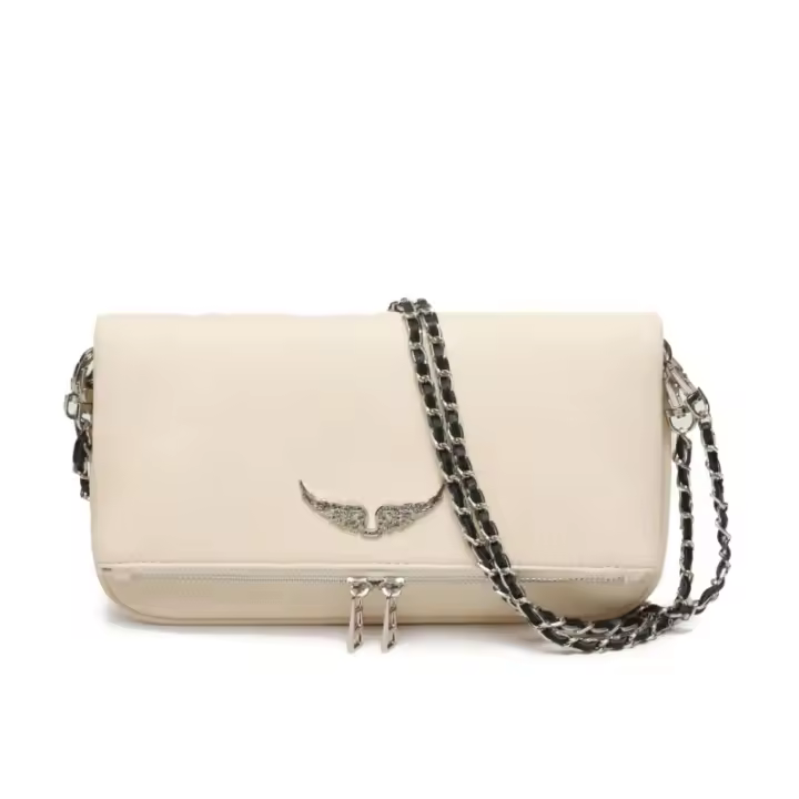 Rdovkxua Bolso De Hombro Con Alas Negras Para Mujer, Cadena De Alas, Bolso De Cuero Cruzado Para Mujer - 1