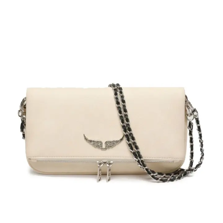 Rdovkxua Bolso De Hombro Con Alas Negras Para Mujer, Cadena De Alas, Bolso De Cuero Cruzado Para Mujer - 1
