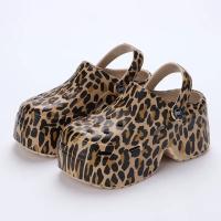 Nuevo modelo 2025 Leopardo Zuecos de Suela Gruesa para Mujer Punta Cerrada Sandalias de Plataforma Gruesa Mujer Verano 2023 Súper Tacón de Cuña Alta Pantuflas Mujer - details 5
