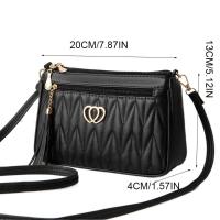 Bolso cruzado de gran capacidad para mujer, decoración con borlas, bolso de hombro con entramado y cremallera, bolso de bolsillo, bandolera de cuero de PU - details 0