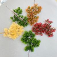 Arreglo de flores, rama verde de pino Artificial realista, rama de pino de simulación hecha a mano, hojas de pino falsas de plástico para jardín - details 1