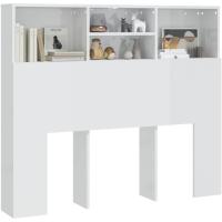 Mueble de Cabeza de Armario de Dormitorio Blanco Estantería de Pared con Almacenamiento - details 30