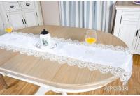 Caminos de mesa de comedor circulares cuadrados, diseño de mantel bordado ENCE, blanco beige, utilizado para restaurantes, bodas y fiestas - details 4