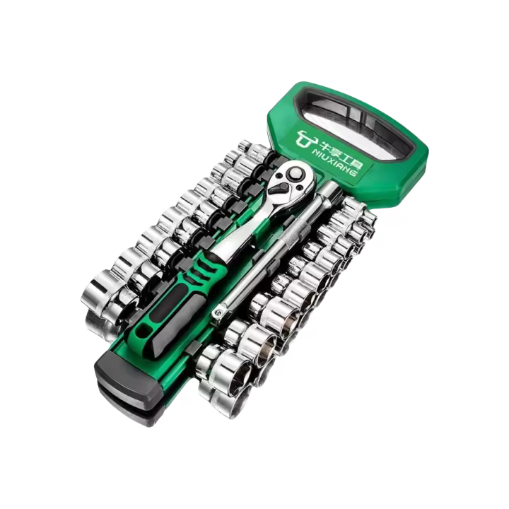 Juego De Llaves De Herramientas De Reparación De Coche Y Bicicleta 1/4" 3/8" Kit De Llaves De Destornillador Ratchet 12/21 Piezas Acero Cromo Vanadio - 1