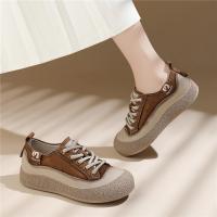 Zapatos Deportivos de Cuero de Vaca para Mujeres Versátiles para Primavera y Verano Diseño Casual - details 3