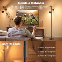 Lampara de Pie LED Regulable 36W 2500LM Lampara de Pie Salon con Mando a Distancia y Control Táctil, 4 Temperaturas de Color, 3 Luces Giratorias Luz de Pie para Salón, Habitación y Oficina - details 3