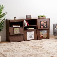 Muebles Modernos de Almacenamiento Estante de Libros con 3 Puertas Plegables - details 7