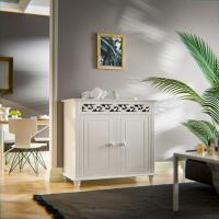 Cómoda Jersey Blanca Mara 76x65x35cm Estilo Clásico 2 Puertas y 1 Estante - details 3