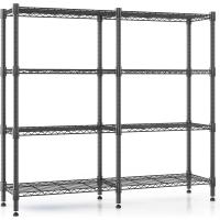 Estanterías de Almacenamiento de 4 Niveles Estantería de Alambre Metálico para Almacenamiento Estantería Ajustable en Altura Estanterías para Despensa Estantería de Cocina, 152*35*152cm Negro - details 0
