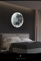 TOMAXIN Lámpara de pared de fondo para sala de estar con mural de luna de lujo y luz moderna, lámpara de habitación de arte nórdico - details 9