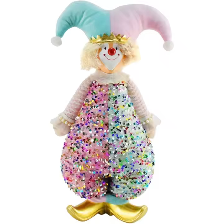 Muñeco payaso de Navidad, adorno navideño hecho a mano, decoración navideña, figuritas de payaso para Festival de Navidad - 1