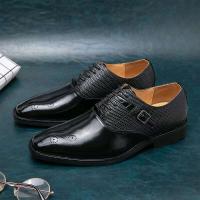 2025 Exquisito vestido artesanal elegante ocasión cuero transpirable zapatos formales de boda de negocios para hombres - details 2